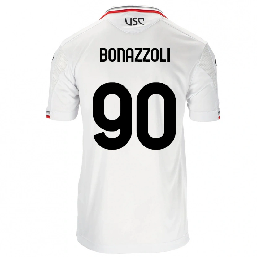 Danxen Donna Maglia Federico Bonazzoli #90 Bianco Rosso Kit Gara Away 2025/26 Maglietta