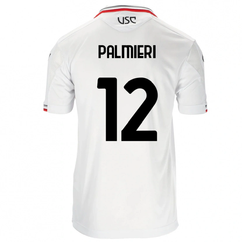 Danxen Donna Maglia Cristian Palmieri #12 Bianco Rosso Kit Gara Away 2025/26 Maglietta