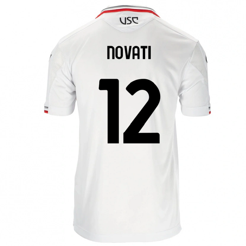 Danxen Donna Maglia Lorenzo Novati #12 Bianco Rosso Kit Gara Away 2025/26 Maglietta