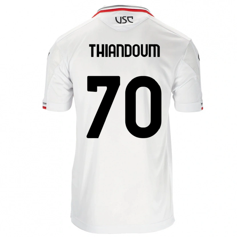 Danxen Donna Maglia Omar Thiandoum #70 Bianco Rosso Kit Gara Away 2025/26 Maglietta
