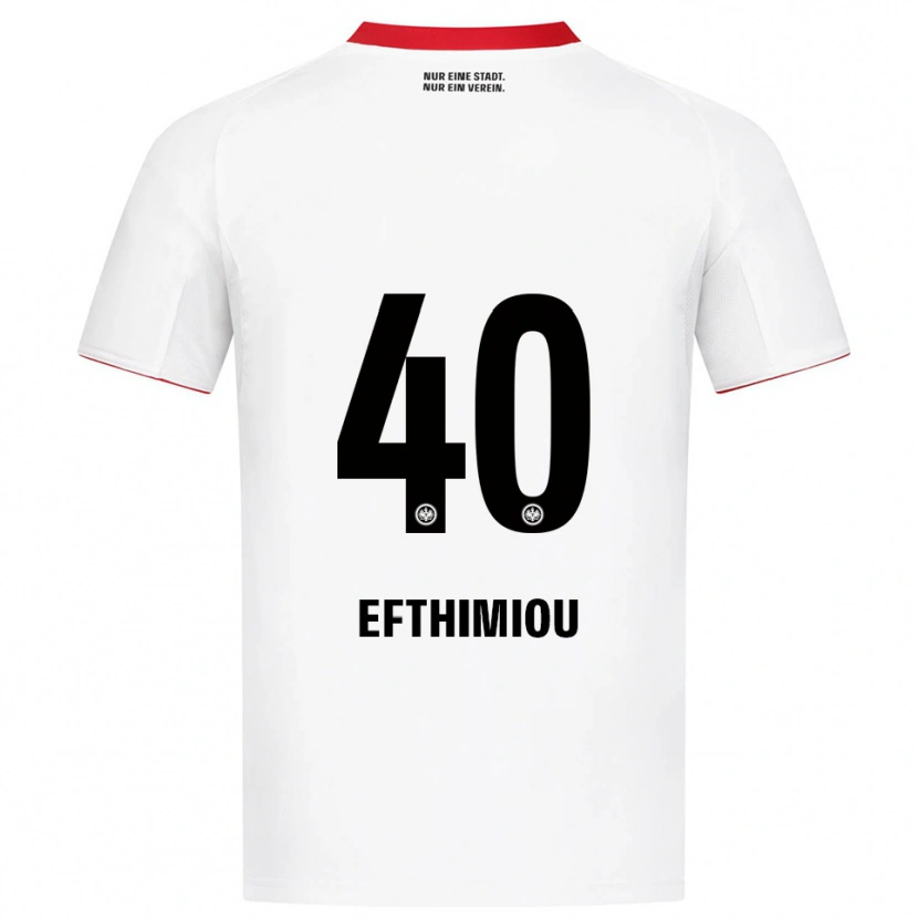 Danxen Donna Maglia Sissis Efthimiou #40 Bianco Rosso Kit Gara Away 2025/26 Maglietta