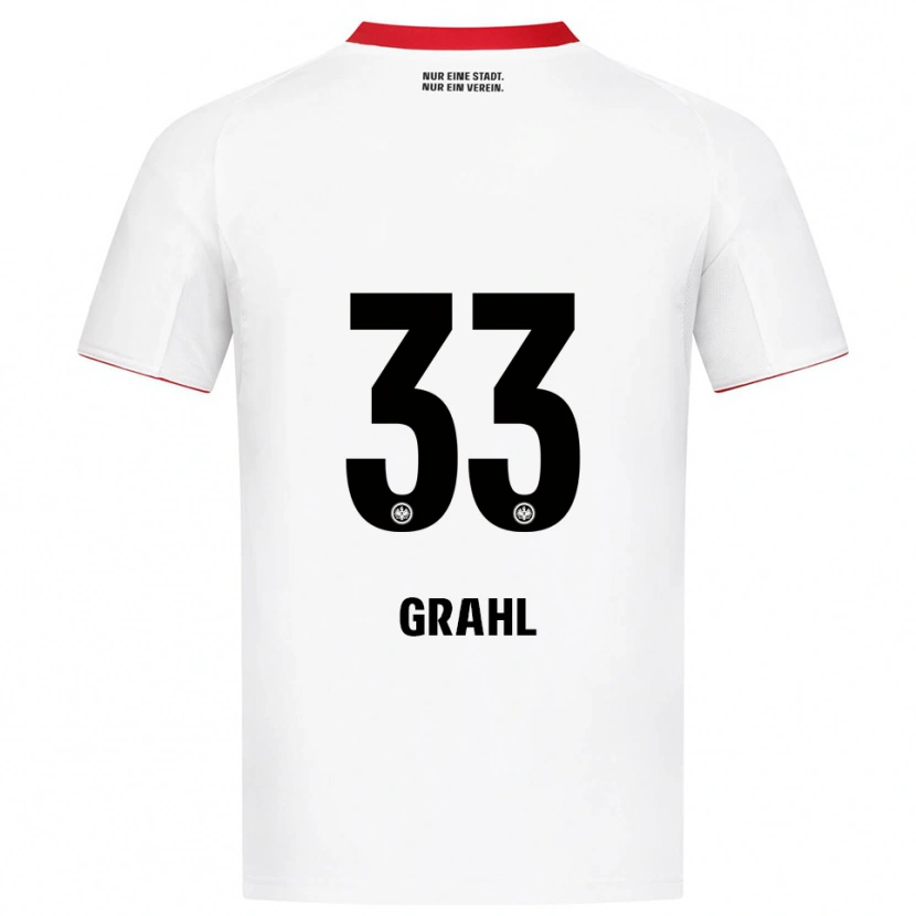 Danxen Donna Maglia Jens Grahl #33 Bianco Rosso Kit Gara Away 2025/26 Maglietta