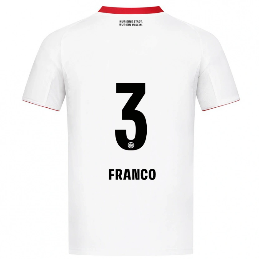 Danxen Donna Maglia Giuseppe Franco #3 Bianco Rosso Kit Gara Away 2025/26 Maglietta