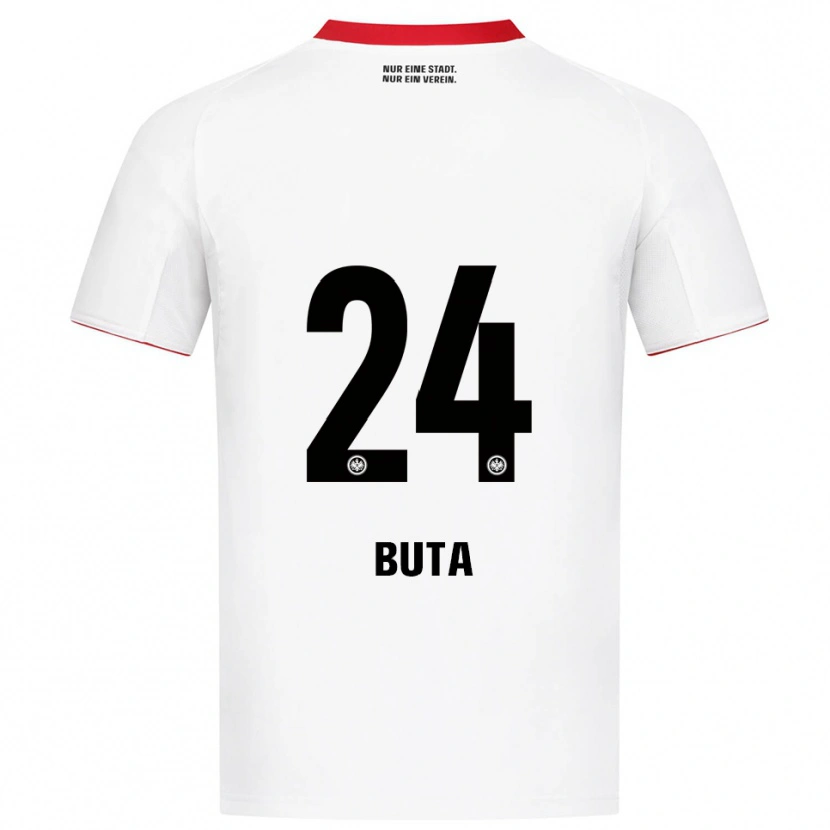 Danxen Donna Maglia Aurélio Buta #24 Bianco Rosso Kit Gara Away 2025/26 Maglietta