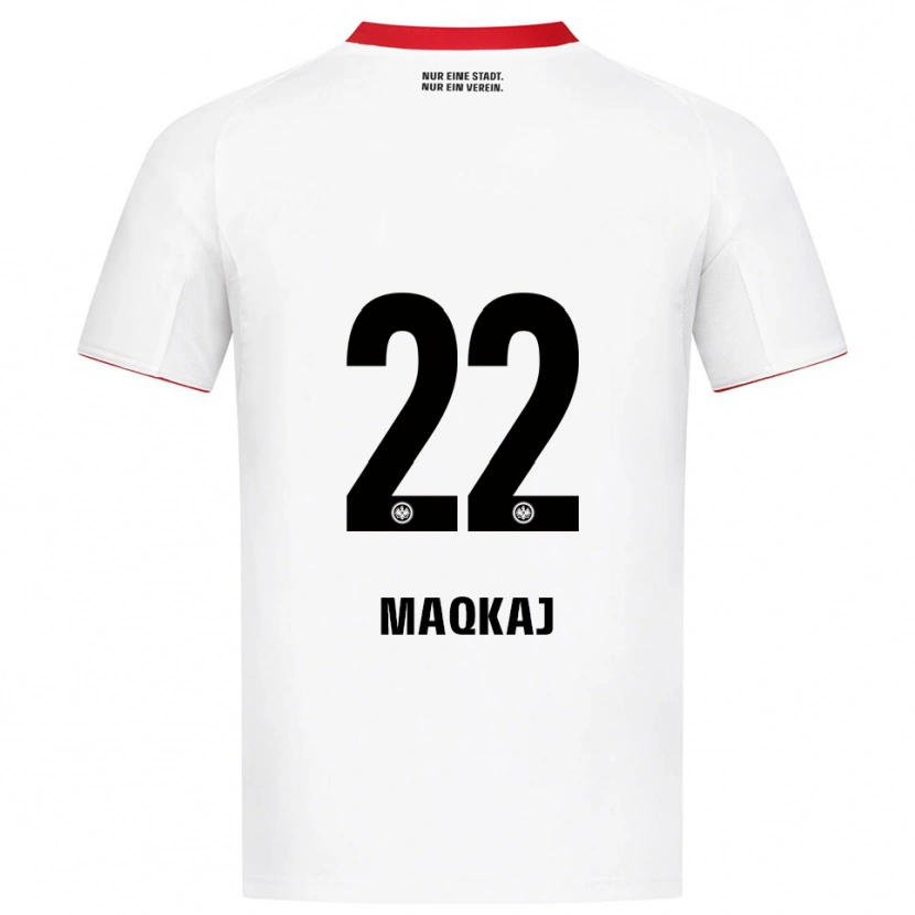Danxen Donna Maglia Dritan Maqkaj #22 Bianco Rosso Kit Gara Away 2025/26 Maglietta