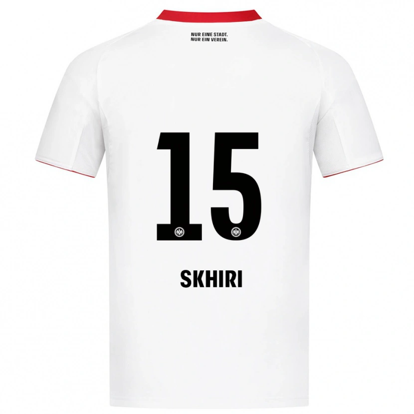 Danxen Donna Maglia Ellyes Skhiri #15 Bianco Rosso Kit Gara Away 2025/26 Maglietta