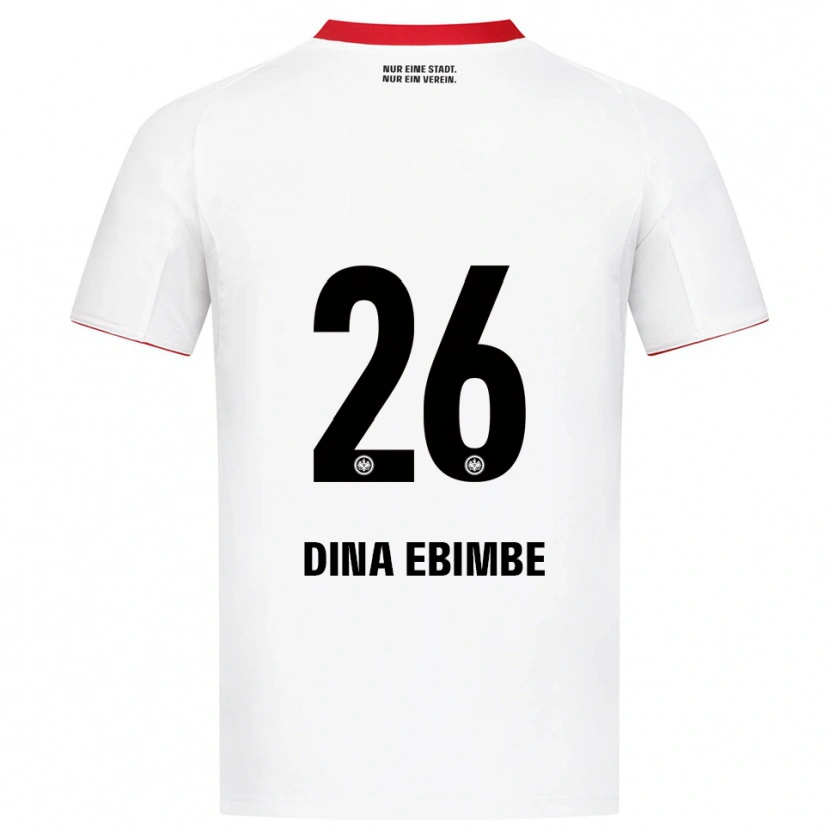 Danxen Donna Maglia Junior Dina Ebimbe #26 Bianco Rosso Kit Gara Away 2025/26 Maglietta