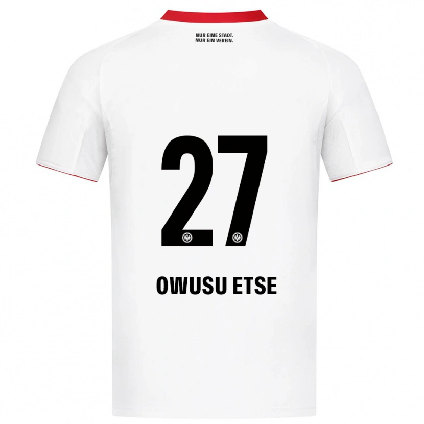 Danxen Donna Maglia Collin Owusu Etse #27 Bianco Rosso Kit Gara Away 2025/26 Maglietta