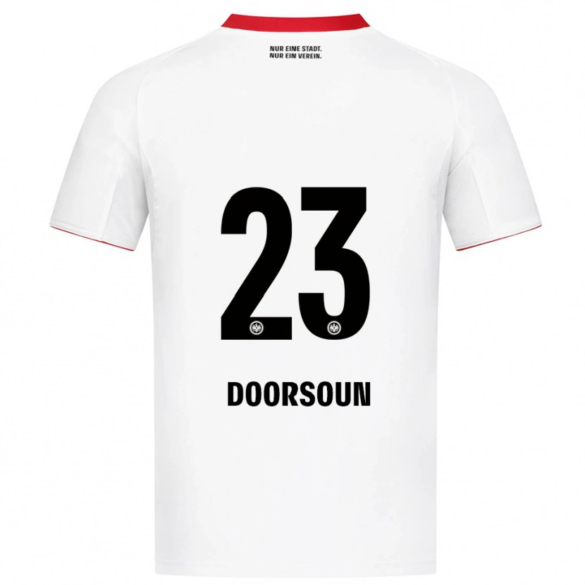Danxen Donna Maglia Sara Doorsoun #23 Bianco Rosso Kit Gara Away 2025/26 Maglietta