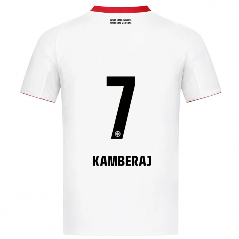 Danxen Donna Maglia Donart Kamberaj #7 Bianco Rosso Kit Gara Away 2025/26 Maglietta