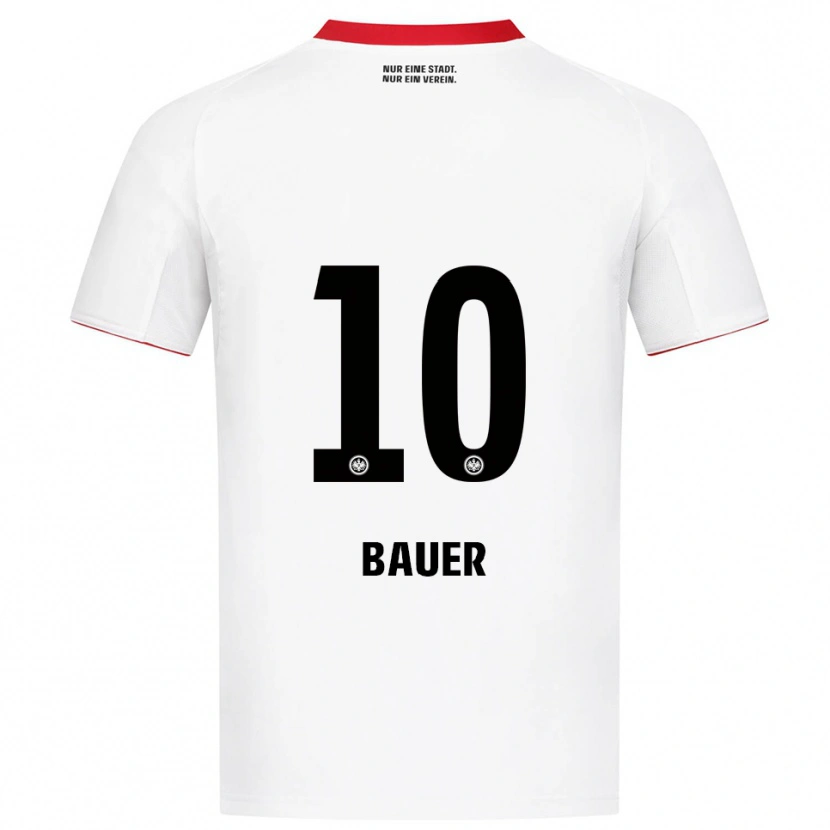 Danxen Donna Maglia Jonas Bauer #10 Bianco Rosso Kit Gara Away 2025/26 Maglietta