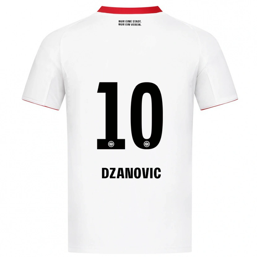 Danxen Donna Maglia Benjamin Dzanovic #10 Bianco Rosso Kit Gara Away 2025/26 Maglietta