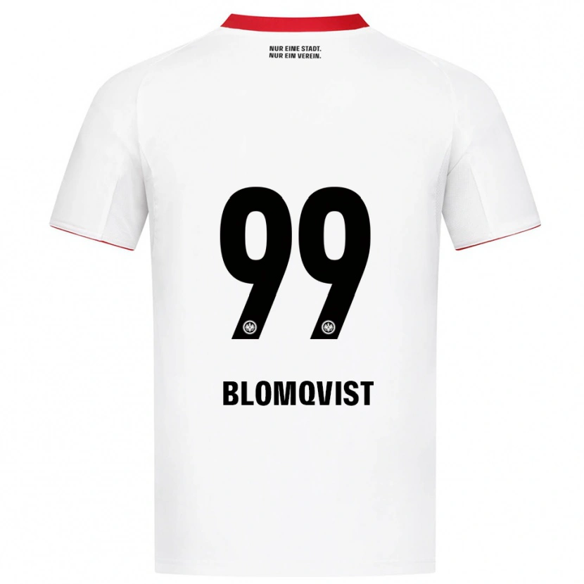 Danxen Donna Maglia Rebecka Blomqvist #99 Bianco Rosso Kit Gara Away 2025/26 Maglietta