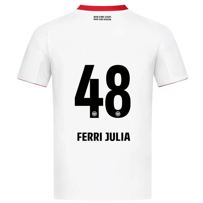 Danxen Donna Maglia Nacho Ferri #48 Bianco Rosso Kit Gara Away 2025/26 Maglietta