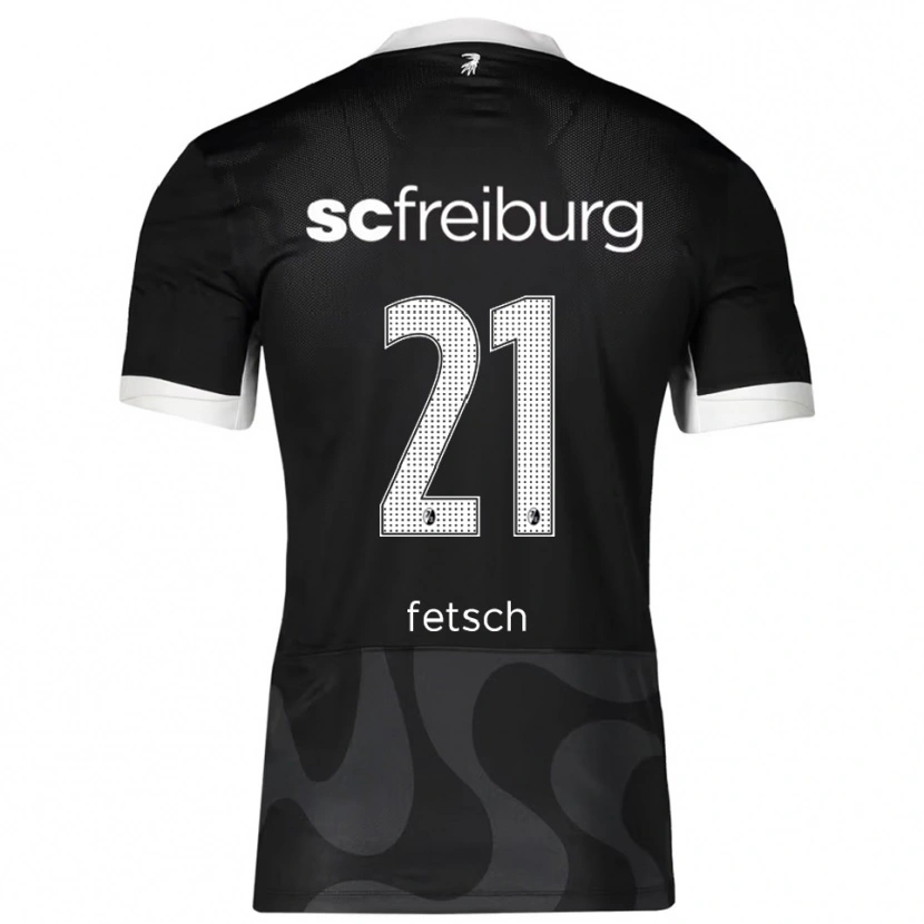 Danxen Donna Maglia Mathias Fetsch #21 Nero Bianco Kit Gara Away 2025/26 Maglietta