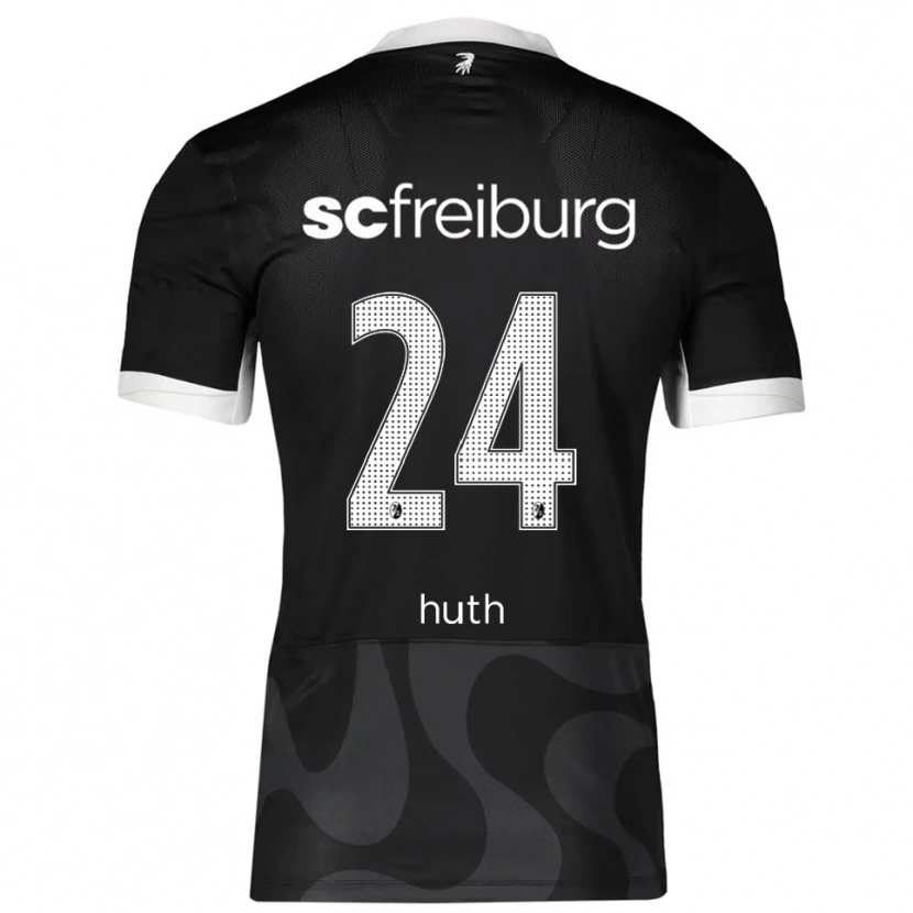Danxen Donna Maglia Jannik Huth #24 Nero Bianco Kit Gara Away 2025/26 Maglietta