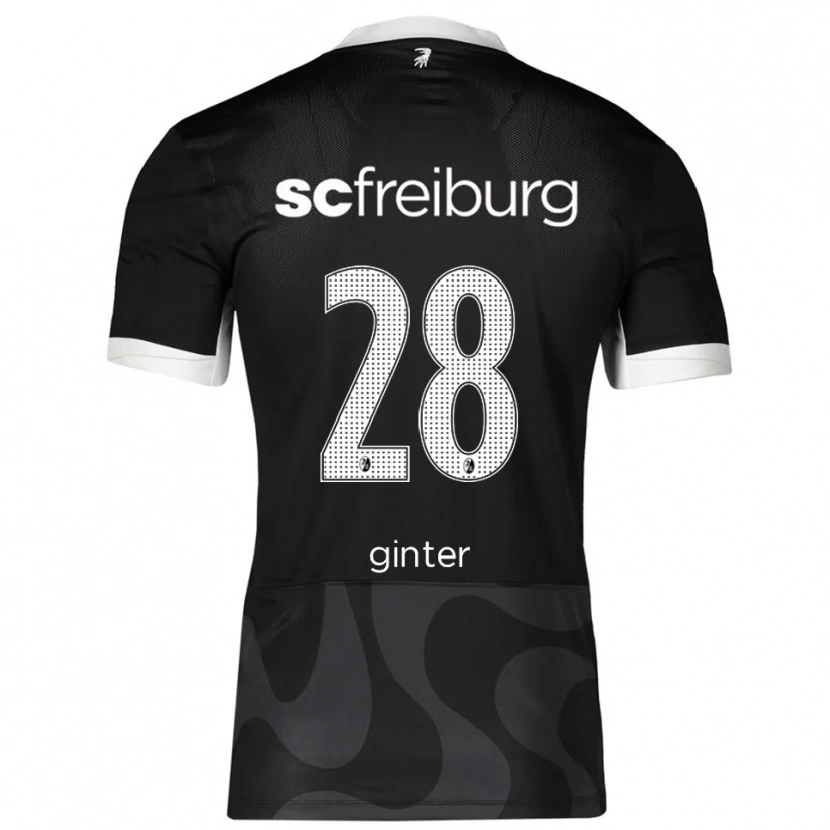 Danxen Donna Maglia Matthias Ginter #28 Nero Bianco Kit Gara Away 2025/26 Maglietta