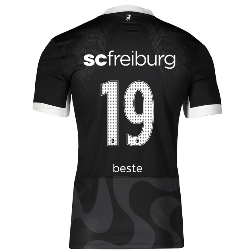 Danxen Donna Maglia Niklas Beste #19 Nero Bianco Kit Gara Away 2025/26 Maglietta