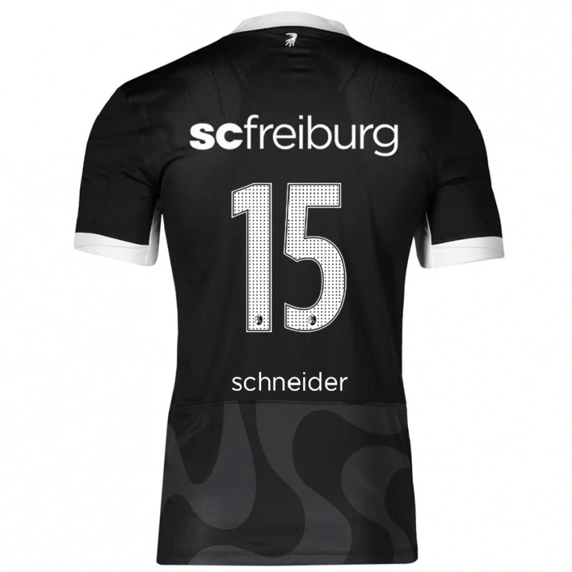 Danxen Donna Maglia Maj Schneider #15 Nero Bianco Kit Gara Away 2025/26 Maglietta