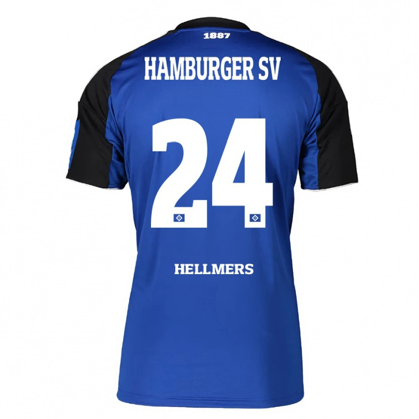 Danxen Donna Maglia Maximilian Hellmers #24 Blu Nero Kit Gara Away 2025/26 Maglietta