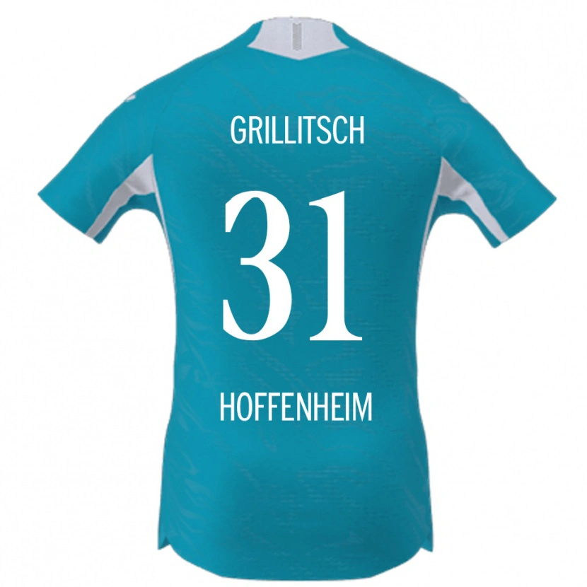 Danxen Donna Maglia Florian Grillitsch #31 Azzurro Kit Gara Away 2025/26 Maglietta