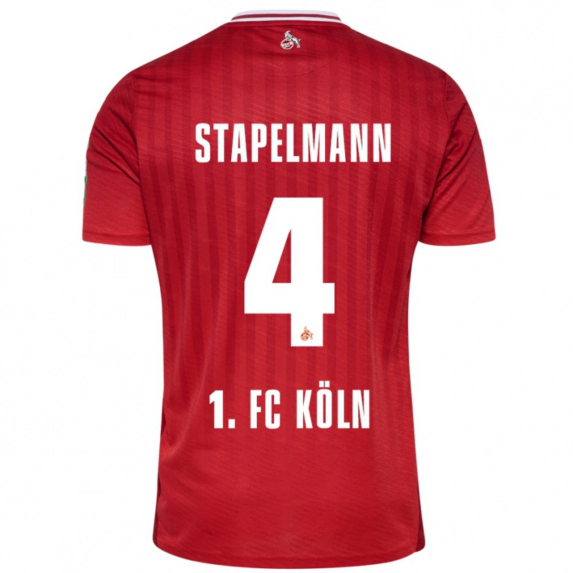 Danxen Donna Maglia Luis Stapelmann #4 Rosso Bianco Kit Gara Away 2025/26 Maglietta