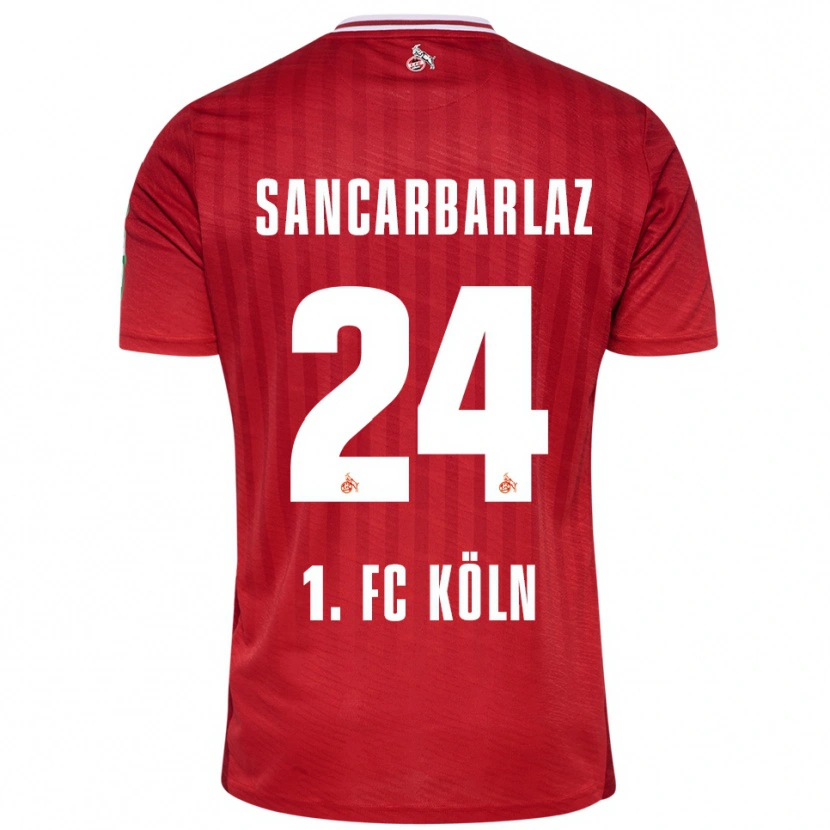 Danxen Donna Maglia Keyhan Sancarbarlaz #24 Rosso Bianco Kit Gara Away 2025/26 Maglietta