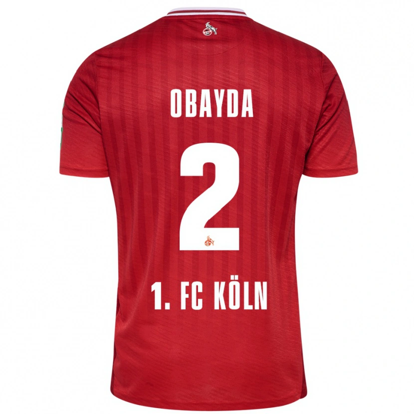 Danxen Donna Maglia Yazan Obayda #2 Rosso Bianco Kit Gara Away 2025/26 Maglietta