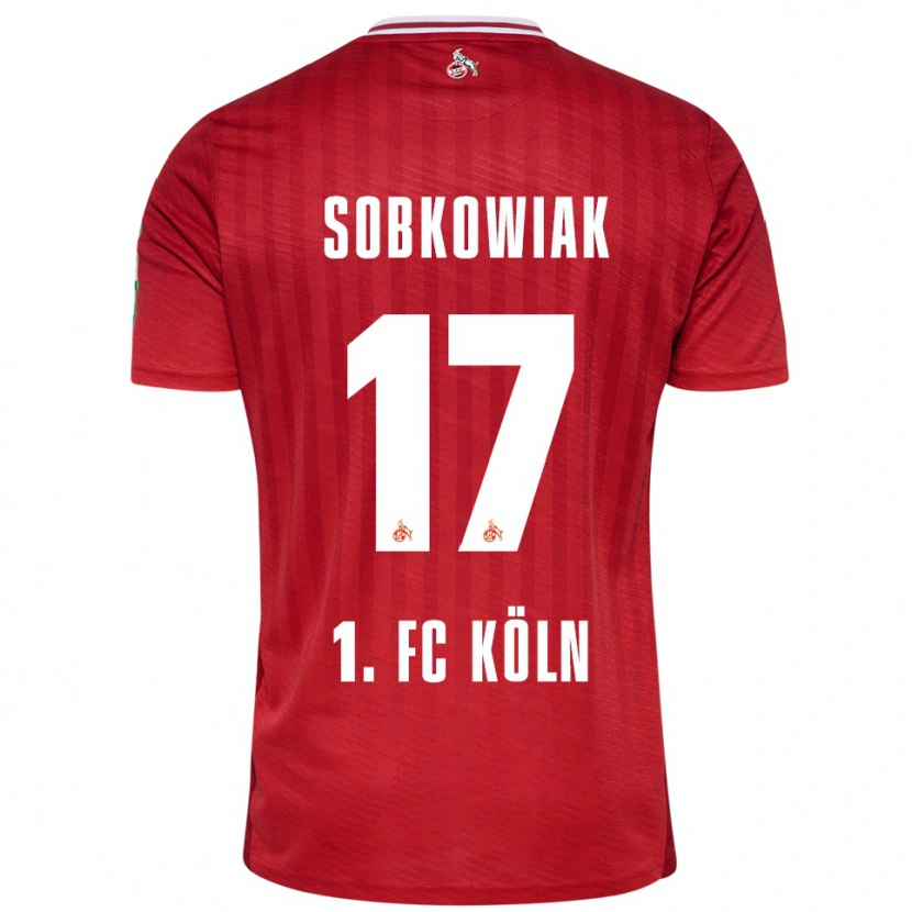 Danxen Donna Maglia Jannis Sobkowiak #17 Rosso Bianco Kit Gara Away 2025/26 Maglietta