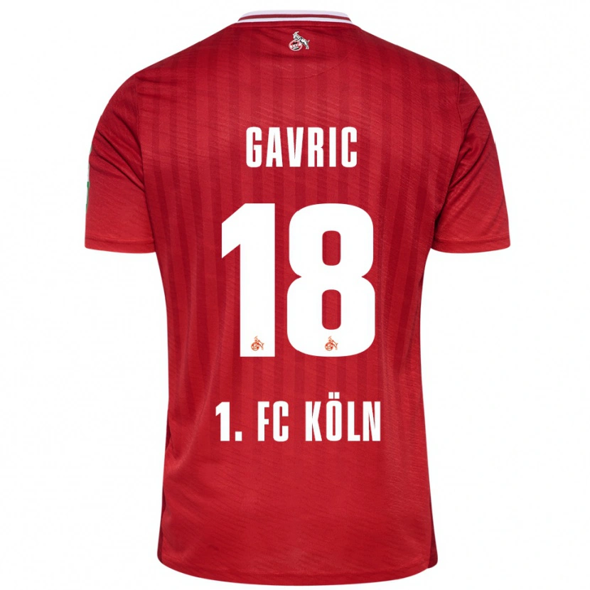Danxen Donna Maglia Andrea Gavrić #18 Rosso Bianco Kit Gara Away 2025/26 Maglietta