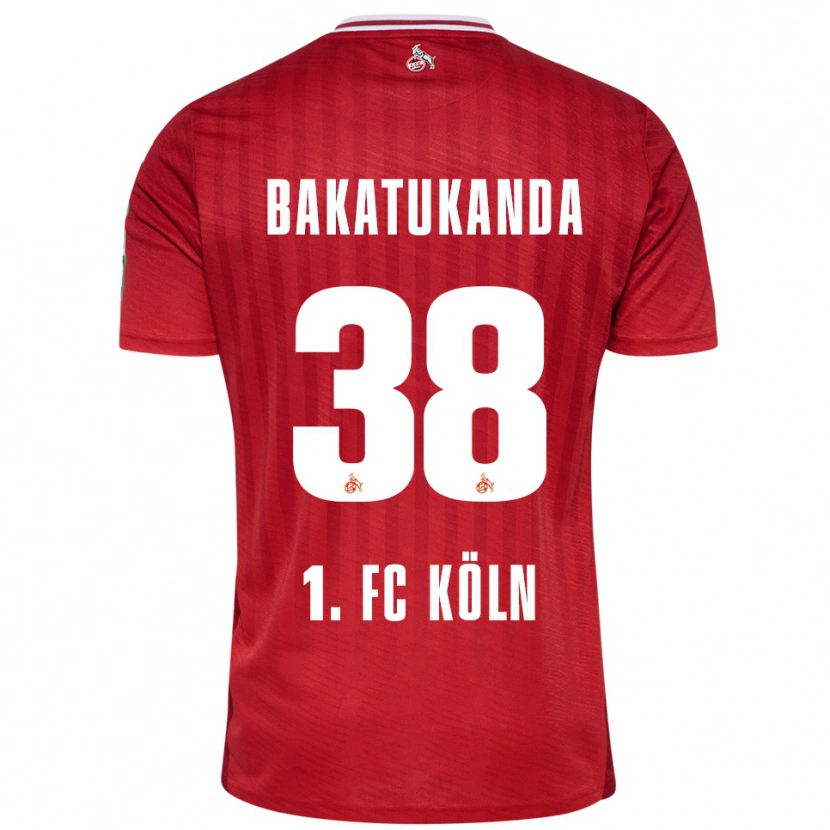 Danxen Donna Maglia Elias Bakatukanda #38 Rosso Bianco Kit Gara Away 2025/26 Maglietta