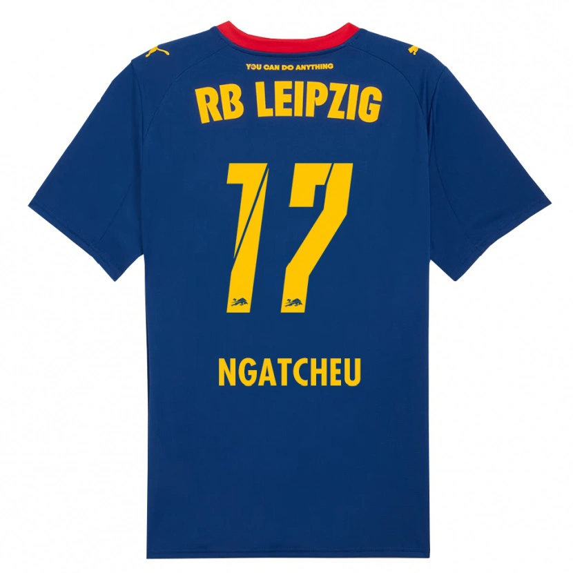 Danxen Donna Maglia Yohan Ngatcheu #17 Blu Navy Rosso Kit Gara Away 2025/26 Maglietta