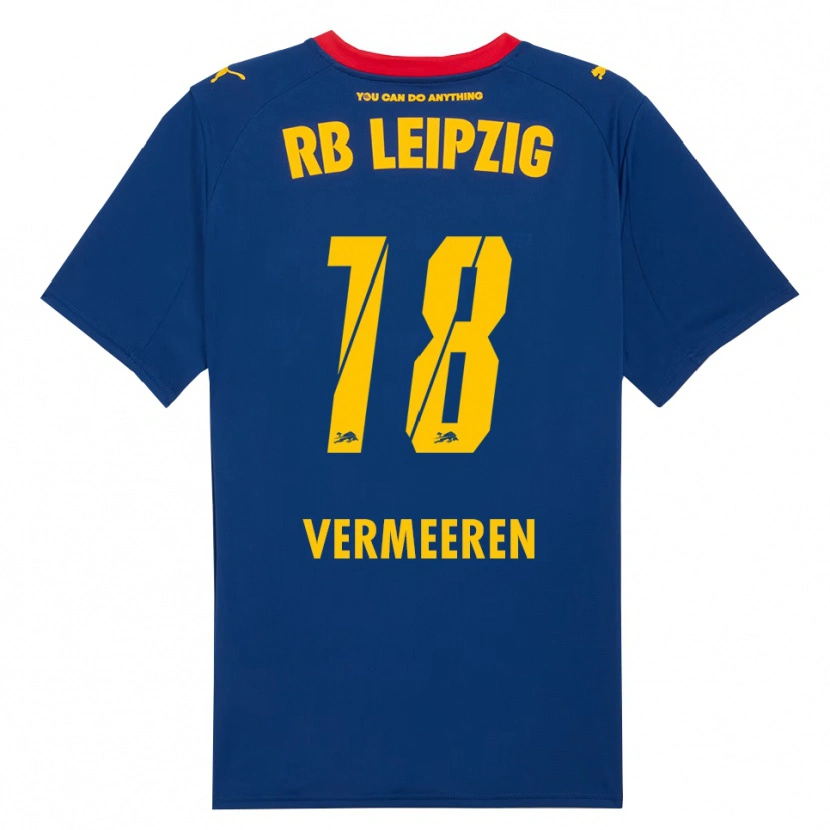 Danxen Donna Maglia Arthur Vermeeren #18 Blu Navy Rosso Kit Gara Away 2025/26 Maglietta