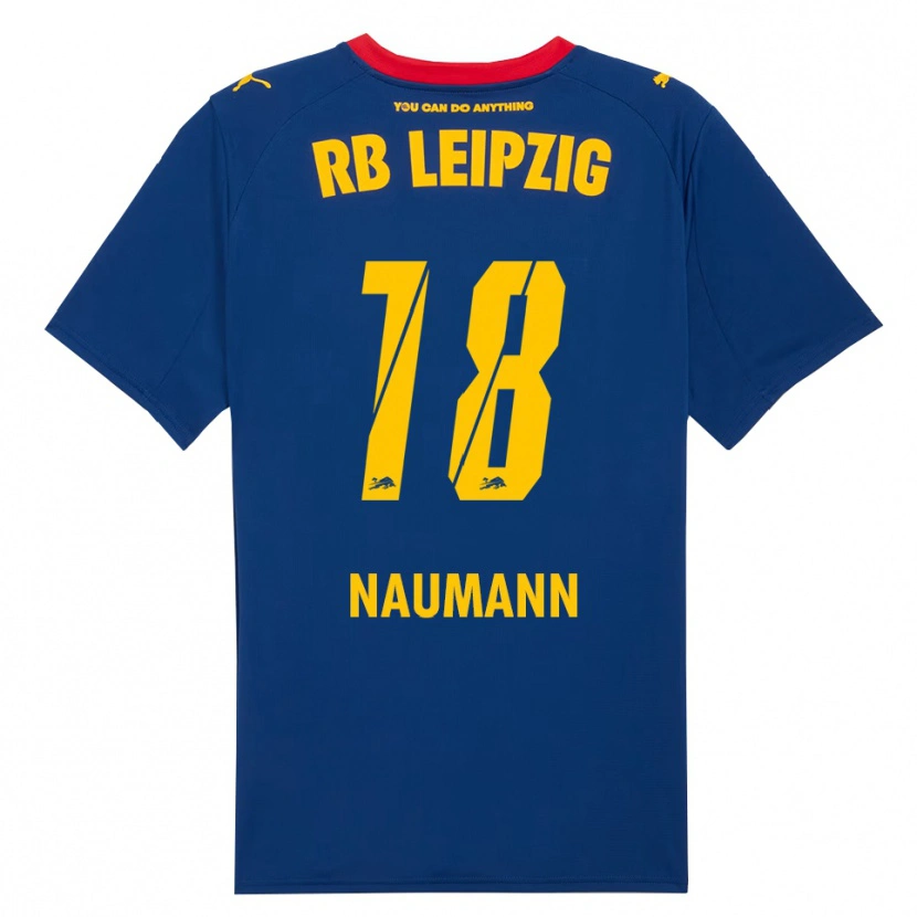 Danxen Donna Maglia Carlos Naumann #18 Blu Navy Rosso Kit Gara Away 2025/26 Maglietta