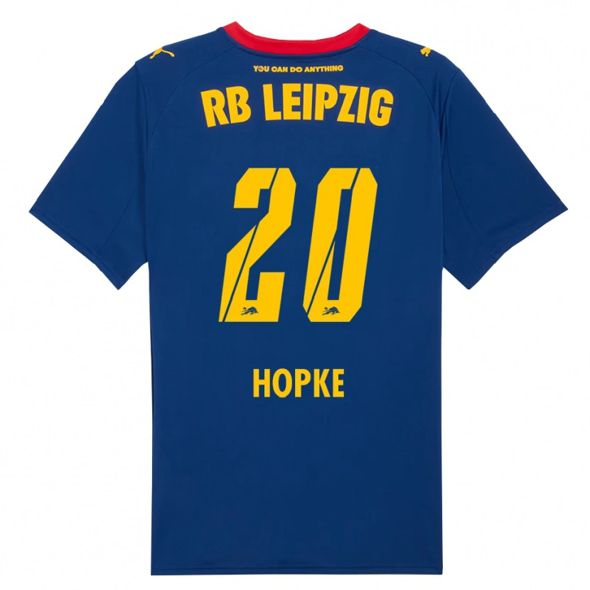 Danxen Donna Maglia Hannes Hopke #20 Blu Navy Rosso Kit Gara Away 2025/26 Maglietta