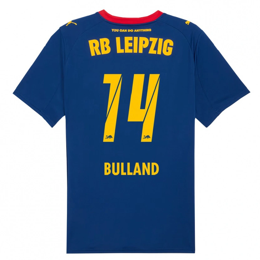 Danxen Donna Maglia Anton Bulland #14 Blu Navy Rosso Kit Gara Away 2025/26 Maglietta