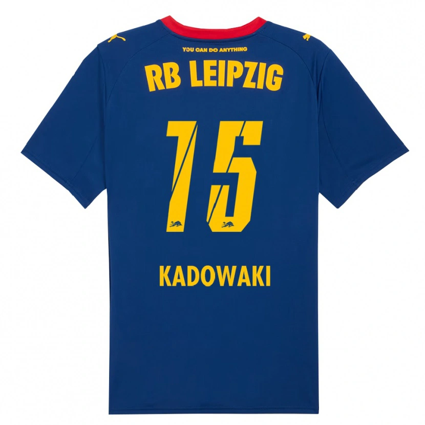 Danxen Donna Maglia Mai Kadowaki #15 Blu Navy Rosso Kit Gara Away 2025/26 Maglietta
