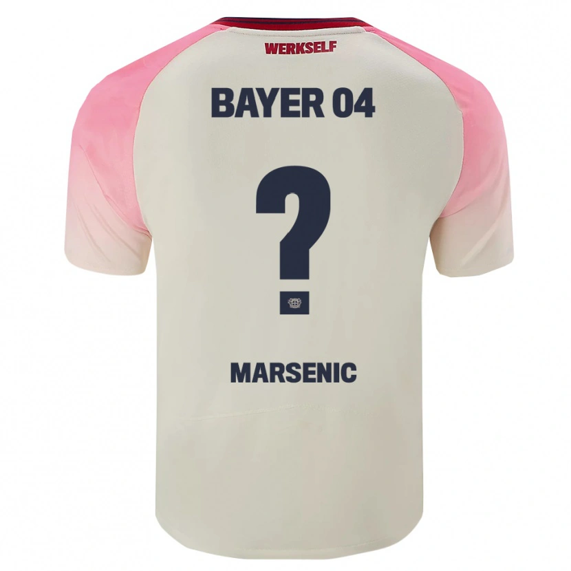 Danxen Donna Maglia Matija Marsenic #0 Rosa Bianco Sporco Kit Gara Away 2025/26 Maglietta
