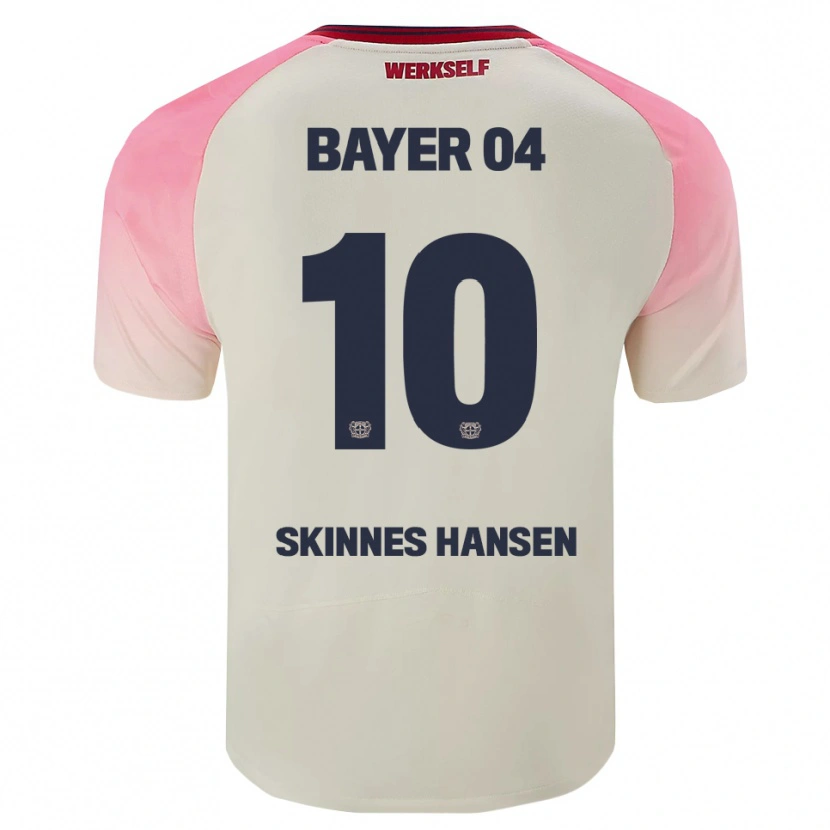 Danxen Donna Maglia Synne Skinnes Hansen #10 Rosa Bianco Sporco Kit Gara Away 2025/26 Maglietta