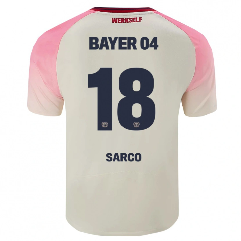 Danxen Donna Maglia Alejo Sarco #18 Rosa Bianco Sporco Kit Gara Away 2025/26 Maglietta