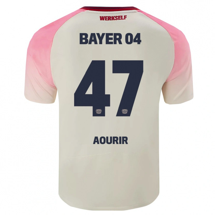 Danxen Donna Maglia Ayman Aourir #47 Rosa Bianco Sporco Kit Gara Away 2025/26 Maglietta