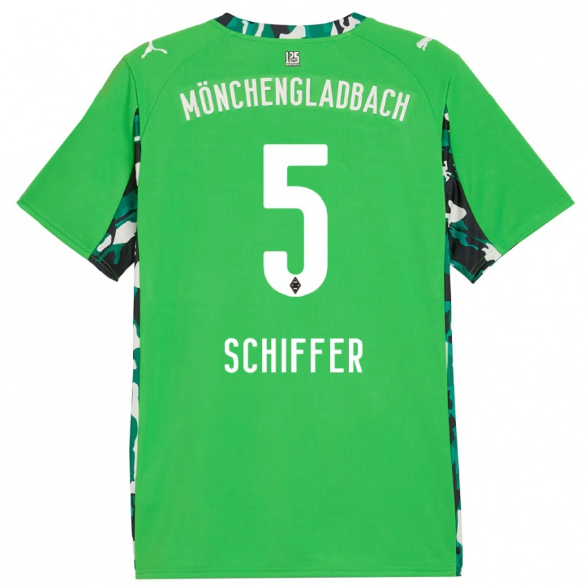 Danxen Donna Maglia Ben Schiffer #5 Verde Nero Kit Gara Away 2025/26 Maglietta