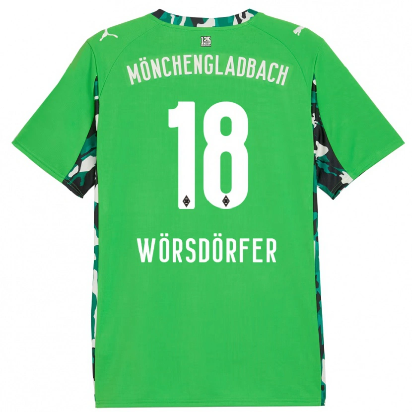 Danxen Donna Maglia Len Wörsdörfer #18 Verde Nero Kit Gara Away 2025/26 Maglietta