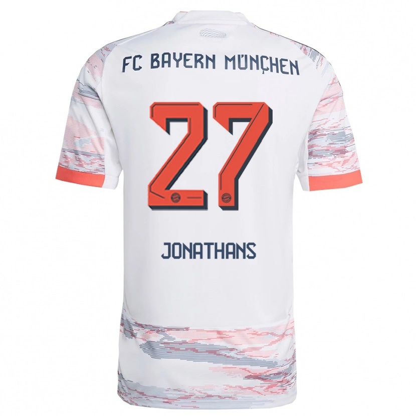 Danxen Donna Maglia David Jonathans #27 Bianco Grigio Kit Gara Away 2025/26 Maglietta