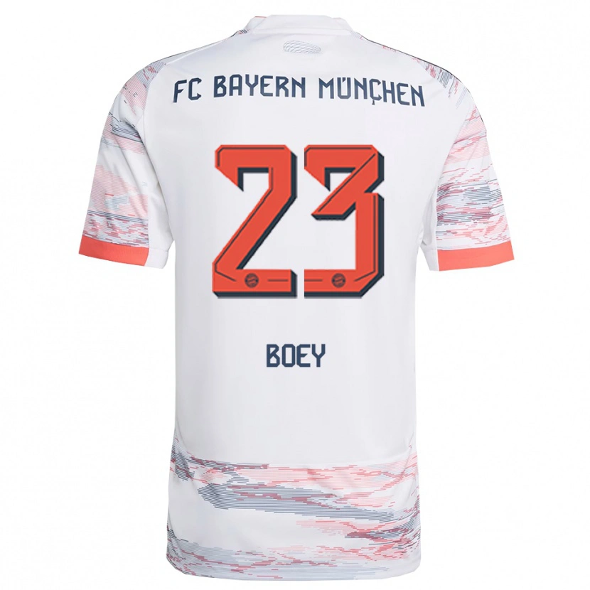 Danxen Donna Maglia Sacha Boey #23 Bianco Grigio Kit Gara Away 2025/26 Maglietta