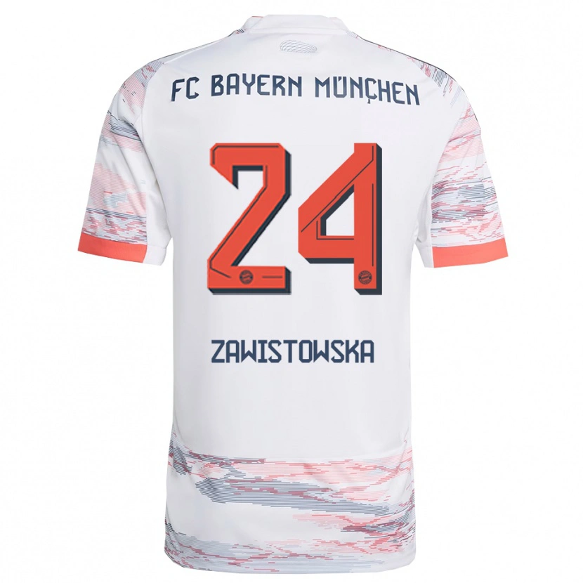 Danxen Donna Maglia Weronika Zawistowska #24 Bianco Grigio Kit Gara Away 2025/26 Maglietta