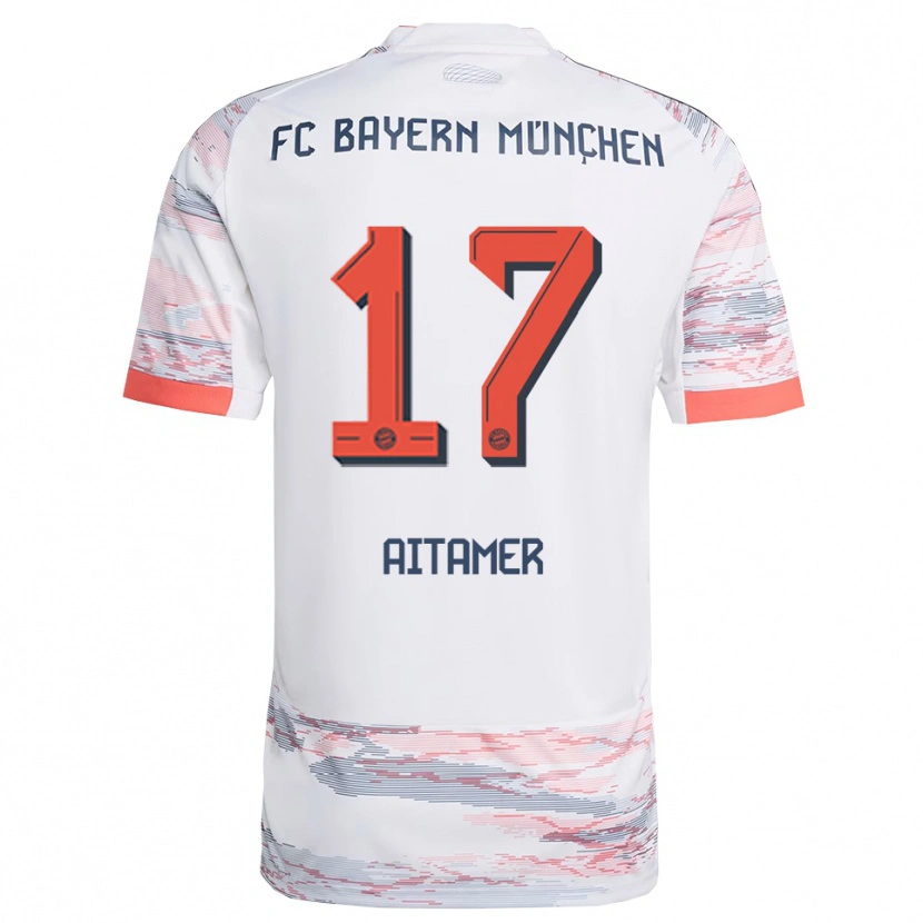 Danxen Donna Maglia Younes Aitamer #17 Bianco Grigio Kit Gara Away 2025/26 Maglietta