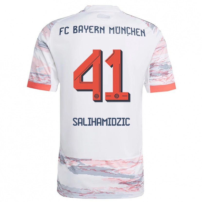 Danxen Donna Maglia Nick Salihamidzic #41 Bianco Grigio Kit Gara Away 2025/26 Maglietta