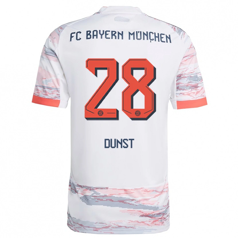 Danxen Donna Maglia Barbara Dunst #28 Bianco Grigio Kit Gara Away 2025/26 Maglietta