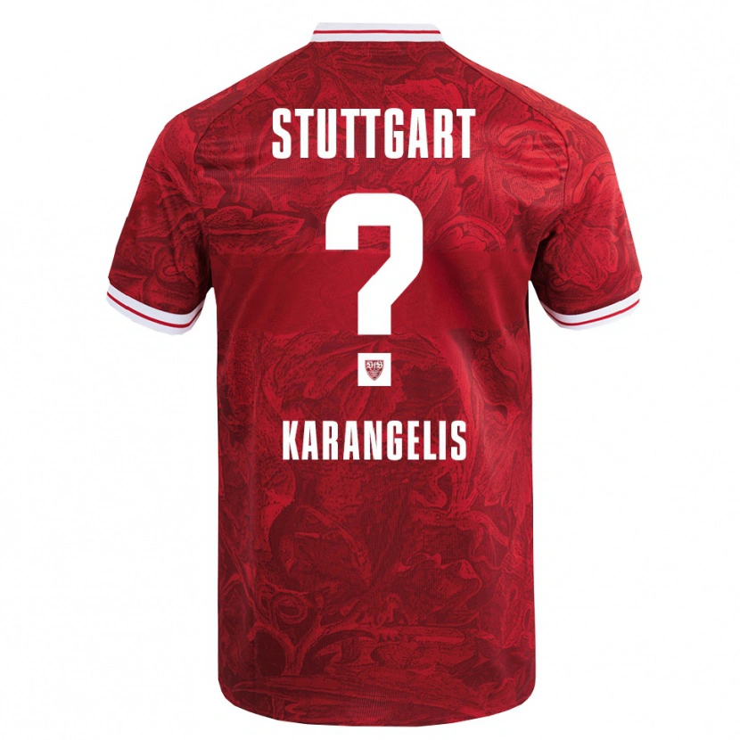 Danxen Donna Maglia Konstantinos Karangelis #0 Rosso Nero Kit Gara Away 2025/26 Maglietta